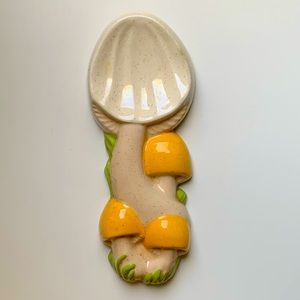 Vintage Arnel’s Ceramic Mushroom Spoon Rest / 1980s / Retro kitchen / Wall art